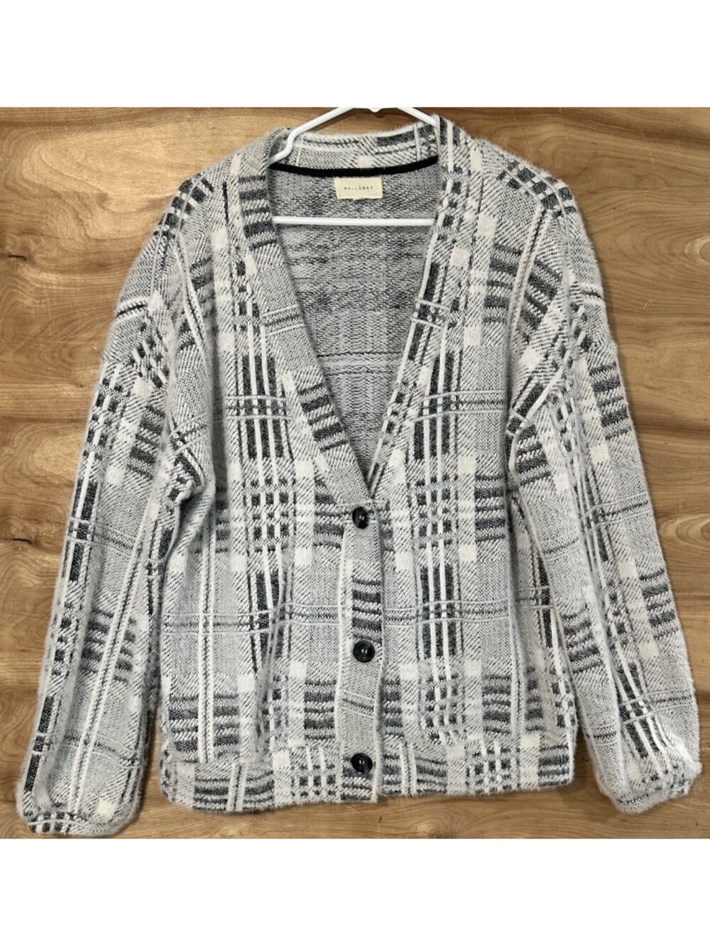 Melloday Women Lg Cardigan Sweater Soft Button Cabin Grandpa Core